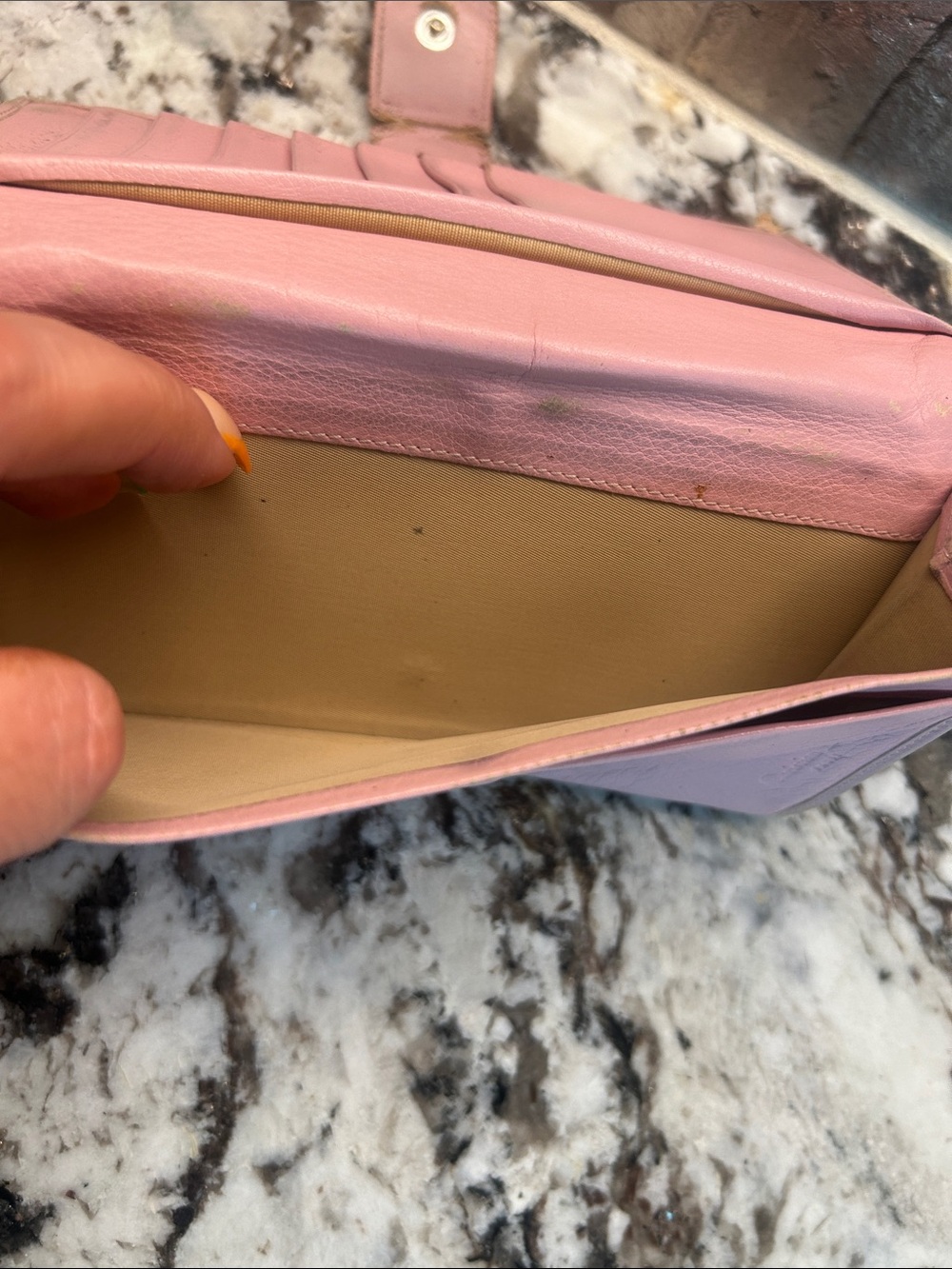 Dior Beige Canvas Continental Wallet with Pink leather Trim - Picture 13 of 16